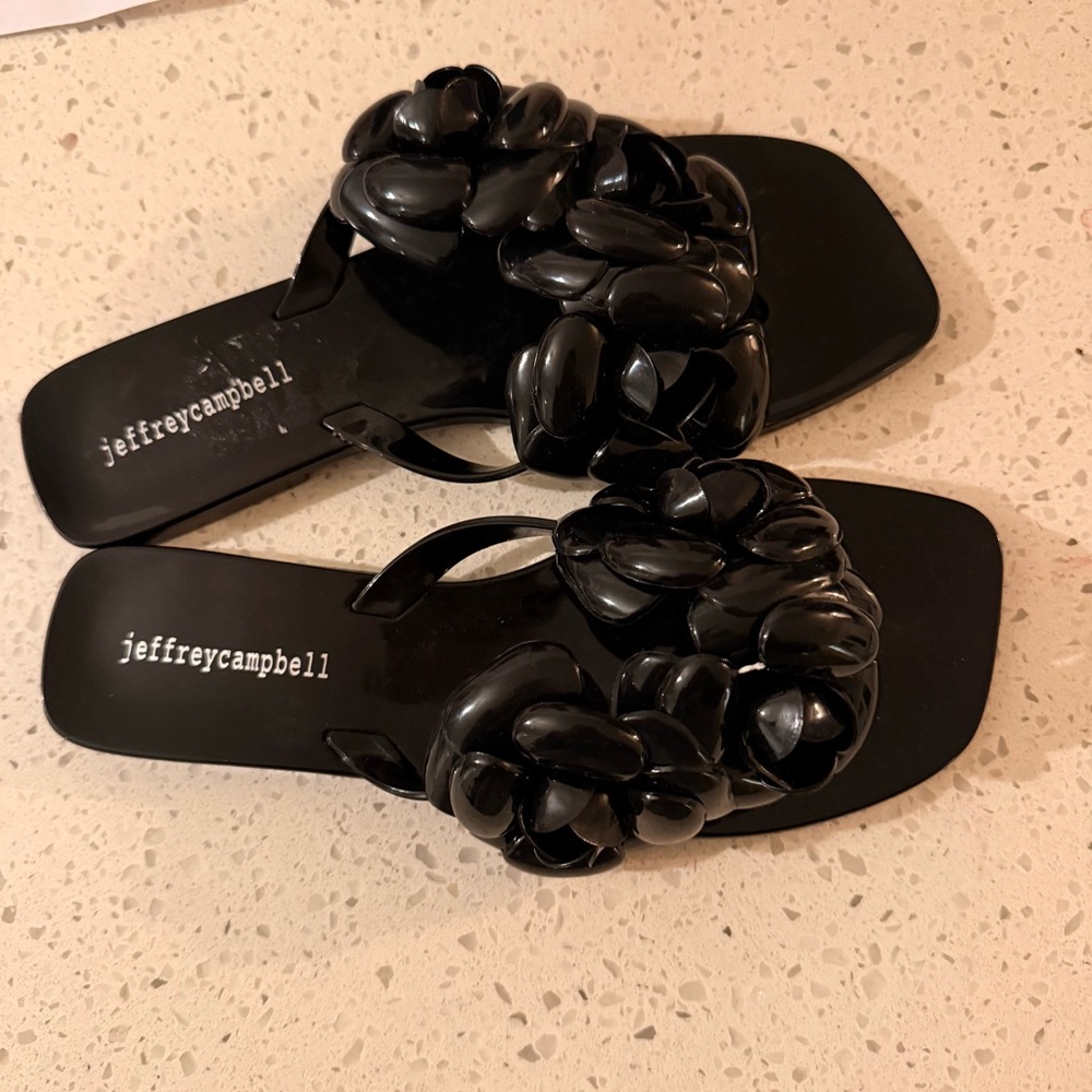 Jeffrey Campbell Glossy Black Women's Sandals